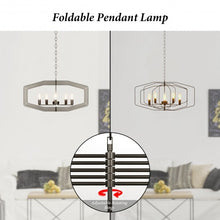 Load image into Gallery viewer, 28&quot; Folding Rotatable Chandelier 5 Lights Metal Ceiling Lamp
