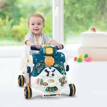 Load image into Gallery viewer, 3-in-1 Baby Sit-to-Stand Walker with Music and Lights-Blue
