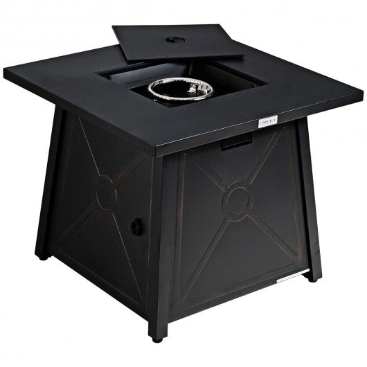 30� Square Propane Gas Fire Table with Waterproof Cover