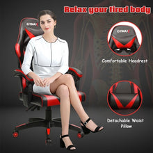 Load image into Gallery viewer, Gaming Chair Reclining Swivel with Massage Lumbar Support -Red
