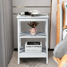 Load image into Gallery viewer, 3-tier Side Table Nightstand with Stable Structure-Gray
