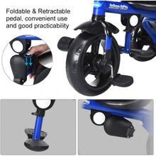 Load image into Gallery viewer, 4-in-1 Kids Tricycle with Adjustable Push Handle-Blue
