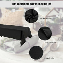 Load image into Gallery viewer, 10 pcs 90&quot; x 156&quot; Rectangle Polyester Tablecloth-Black
