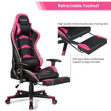 Load image into Gallery viewer, Massage LED Gaming Chair with Lumbar Support &amp; Footrest-Pink
