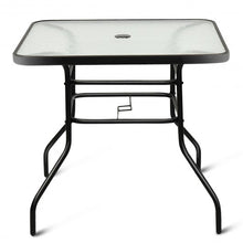 Load image into Gallery viewer, 32&quot; Patio Tempered Glass Steel Frame Square Table
