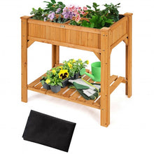 Load image into Gallery viewer, 8 Grids Wood Elevated Garden  Planter Box Kit with Liner &amp; Shelf

