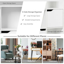 Load image into Gallery viewer, 9 Cube Storage Wood Divider Bookcase-White
