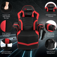 Load image into Gallery viewer, Ergonomic High Back Massage Gaming Chair with Pillow-Red
