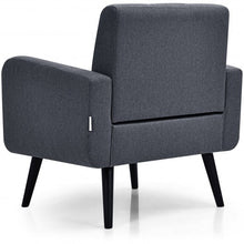 Load image into Gallery viewer, Modern Upholstered Comfy Accent Chair Single Sofa with Rubber Wood Legs-Gray
