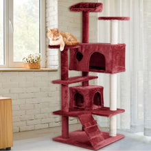Load image into Gallery viewer, 52&quot; Cat Scratching Post and Ladder Kitten Tower Tree -Wine
