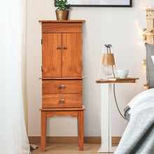 Load image into Gallery viewer, Vintage Jewelry Storage Standing with Top Flip Makeup Mirror
