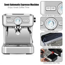 Load image into Gallery viewer, 15 Bar Semi-Auto Espresso Coffee Maker Machine /w Milk Frother Steam Wand
