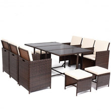 Load image into Gallery viewer, 11 pcs Outdoor Patio Dining Rattan Wicker Furniture Set
