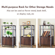 Load image into Gallery viewer, Microwave Rack Stand Rolling Storage Cart-Walnut
