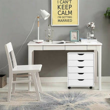 Load image into Gallery viewer, 5 Drawer Mobile Lateral Filing Storage Home Office Floor Cabinet w/Wheels-White
