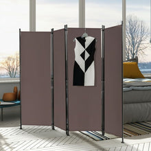 Load image into Gallery viewer, 4-Panel Room Divider Folding Privacy Screen-Coffee
