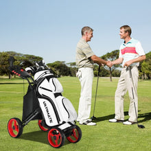 Load image into Gallery viewer, Lightweight Foldable Collapsible 4 Wheels Golf Push Cart-Red
