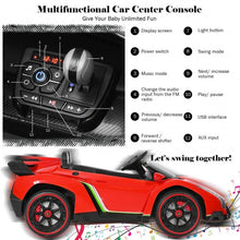Load image into Gallery viewer, 12V 2-Seater Licensed Lamborghini Kids Ride On Car with RC and Swing Function
