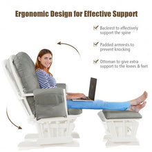 Load image into Gallery viewer, Baby Nursery Relax Rocker Rocking Chair Glider &amp; Ottoman Set-Light Gray

