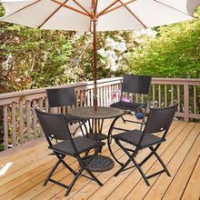 Load image into Gallery viewer, 4 pcs Patio Folding Back Rattan Camping Garden Chair
