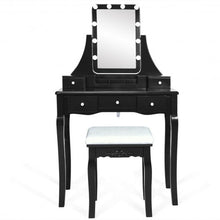 Load image into Gallery viewer, Dimmable Bulbs Touch Switch Vanity Dressing Table Set with Removable Box-Black
