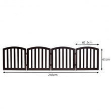 Load image into Gallery viewer, 24&quot; Configurable Folding Free Standing 4 Panel Wood Pet Fence-Brown
