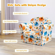 Load image into Gallery viewer, Kids Elephant Upholstered Sofa with Armrest
