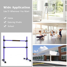 Load image into Gallery viewer, 4 ft Portable Ballet Freestanding Adjustable Double Dance Bar-Purple

