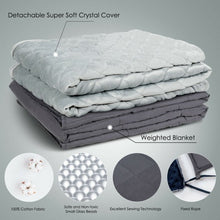 Load image into Gallery viewer, 20 lbs 100% Cotton Weighted Blanket with Soft Crystal Cover
