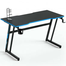 Load image into Gallery viewer, 47.5 Inch Z-Shaped Computer Gaming Desk with Handle Rack-Blue
