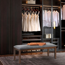 Load image into Gallery viewer, Upholstered Entryway Bench Footstool with Wood Legs
