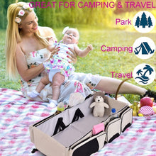 Load image into Gallery viewer, 3 in 1 Portable Infant Bassinet Diaper Bag Beige
