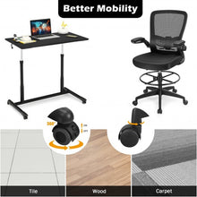 Load image into Gallery viewer, Height Adjustable Computer Desk Sit to Stand Rolling Notebook Table -Black
