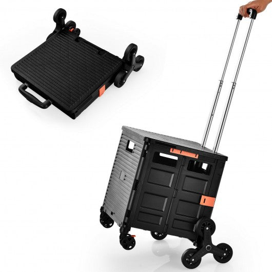 Costway Foldable Utility Cart for Travel and Shopping-Black
