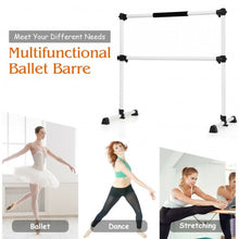 Load image into Gallery viewer, 4 ft Portable Ballet Freestanding Adjustable Double Dance Bar-Silver
