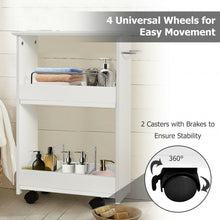 Load image into Gallery viewer, Slim Rolling 3-Tier Bathroom  Mobile Shelving Cabinet wih Handle
