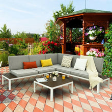 Load image into Gallery viewer, 4PCS Patio Aluminum Conversation Furniture Set
