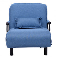 Load image into Gallery viewer, Convertible Folding Leisure Recliner Sofa Bed-Blue
