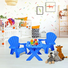 Load image into Gallery viewer, 3-Piece Plastic Children Table Chair Set-Blue
