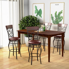 Load image into Gallery viewer, 360 Degree Swivel Bar Stools Set of 2 with Leather Padded Seat
