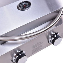 Load image into Gallery viewer, 2 Burner Portable Stainless Steel BBQ Table Top Grill for Outdoors

