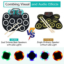 Load image into Gallery viewer, 9 Pads MIDI Electronic Roll Up Drum Set
