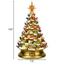 Load image into Gallery viewer, 15&quot; Pre-Lit Hand-Painted Ceramic Christmas Tree-Golden
