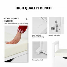 Load image into Gallery viewer, Shoe Bench Hallway Entryway Storage Rack w/ Cushion Seat-White
