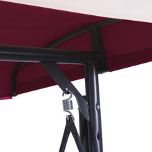 Load image into Gallery viewer, 3 Seats Converting Outdoor Swing Canopy Hammock with Adjustable Tilt Canopy-Wine
