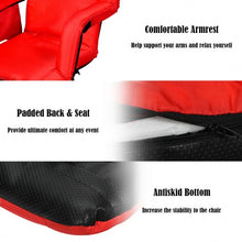 Load image into Gallery viewer, Stadium Seat Portable Chair with Backs and Padded Cushion-Red
