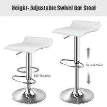 Load image into Gallery viewer, Set of 2 Adjustable PU Leather Backless Bar Stools-White
