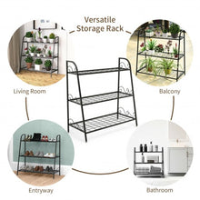 Load image into Gallery viewer, 3-tier Metal Plant Stand Shelf Display Rack for Plants Shoes Flower Pot
