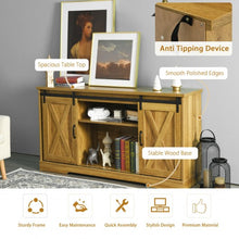 Load image into Gallery viewer, 59&quot; TV Stand with Adjustable Shelf and Sliding Barn Door Cabinet-Golden

