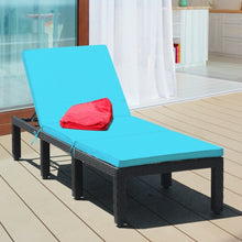 Load image into Gallery viewer, Patio Rattan Cushioned Height Adjustable Lounge Chair-Blue
